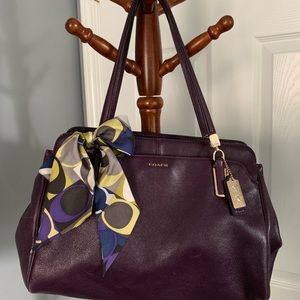 COACH Madison Kimberly Plum Leather Carryall Purse